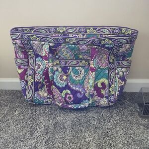 Vera Bradley Purple Paisley Large Travel Tote Bag